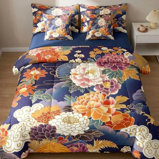 COMBO EDREDON PREMIUM 7 PIEZAS - FLORES 2
