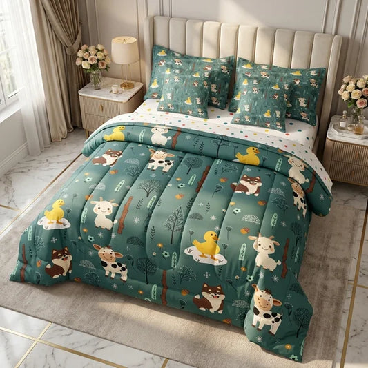 COMBO EDREDON PREMIUM 7 PIEZAS - ANIMAL