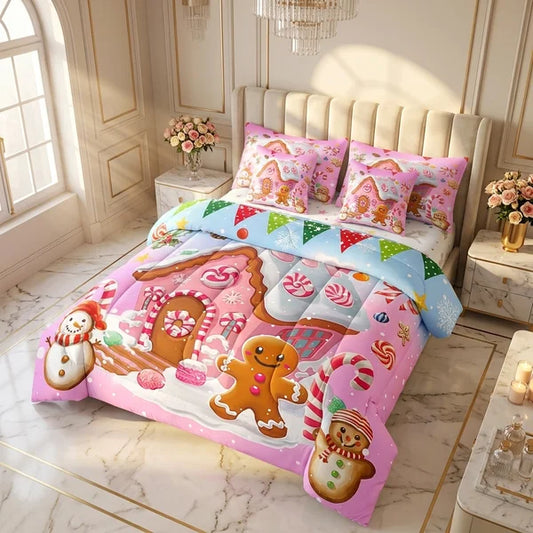 COMBO EDREDON PREMIUM 7 PIEZAS - NAVIDAD
