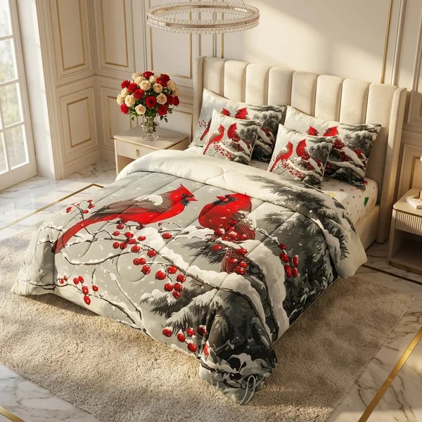 COMBO EDREDON PREMIUM 7 PIEZAS - NAVIDAD