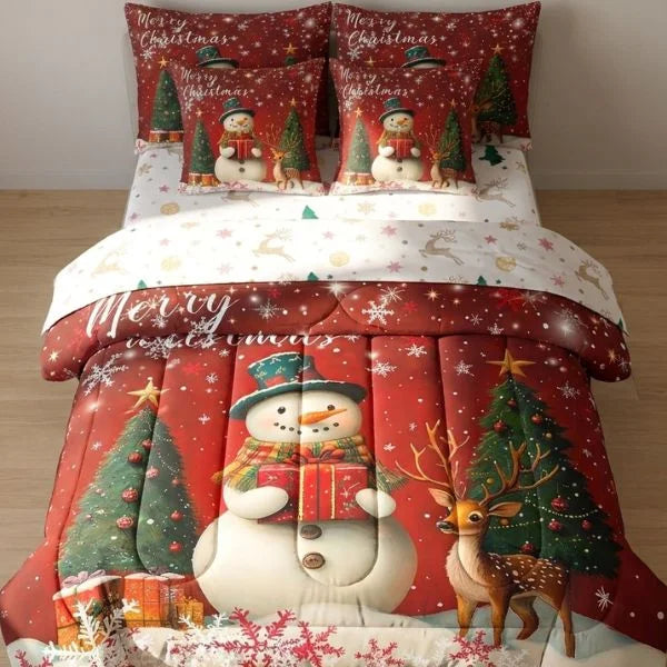 COMBO EDREDON PREMIUM 7 PIEZAS - NAVIDAD