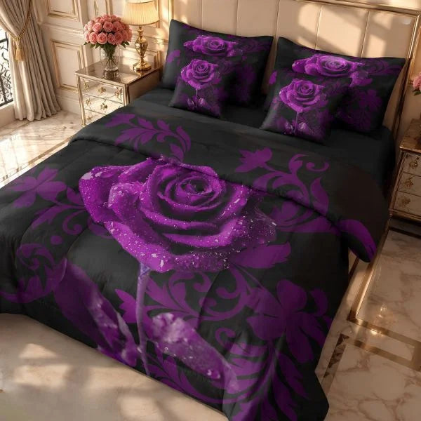 COMBO EDREDON PREMIUM 7 PIEZAS - FLORES
