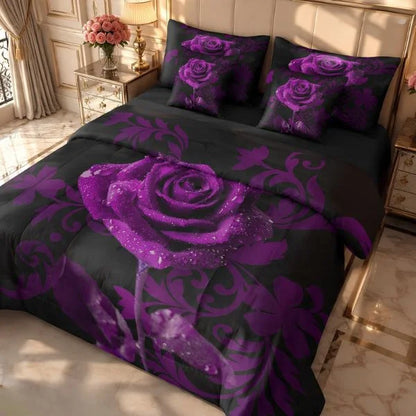 COMBO EDREDON PREMIUM 7 PIEZAS - FLORES