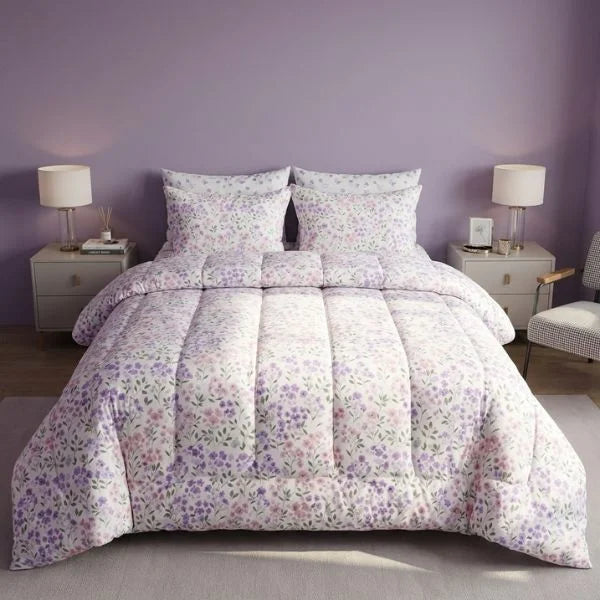 COMBO EDREDON PREMIUM 7 PIEZAS - FLORES 2