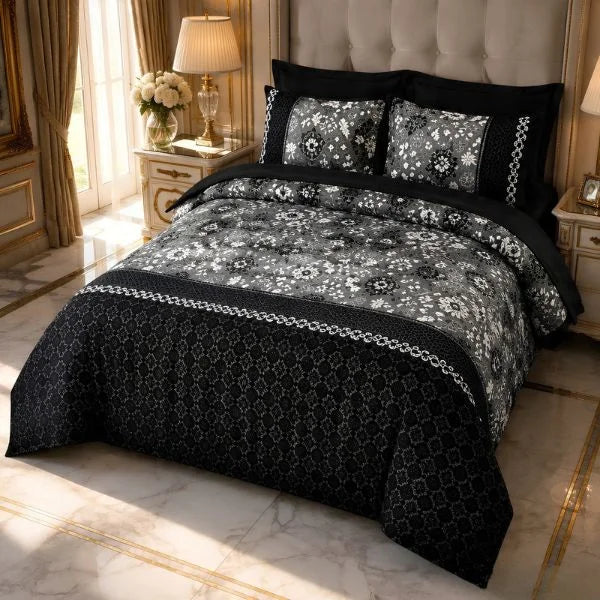 COMBO EDREDON PREMIUM 7 PIEZAS - FLORES