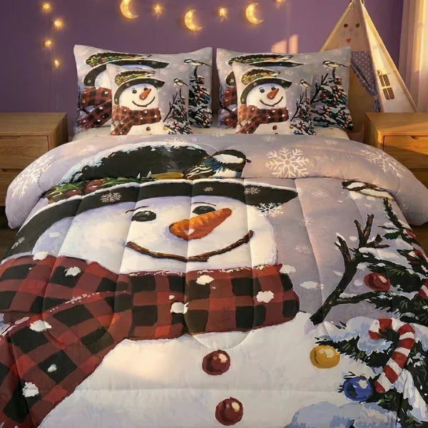 COMBO EDREDON PREMIUM 7 PIEZAS - NAVIDAD