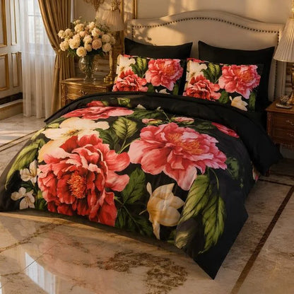 COMBO EDREDON PREMIUM 7 PIEZAS - FLORES