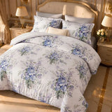 Blanco con Rosas Azules