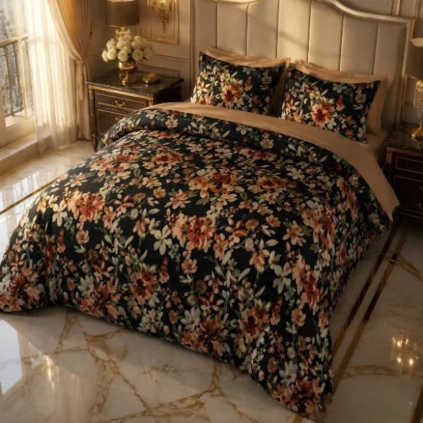 COMBO EDREDON PREMIUM 7 PIEZAS - FLORES