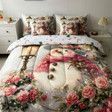 MUÑECO NIEVE CON FLORES