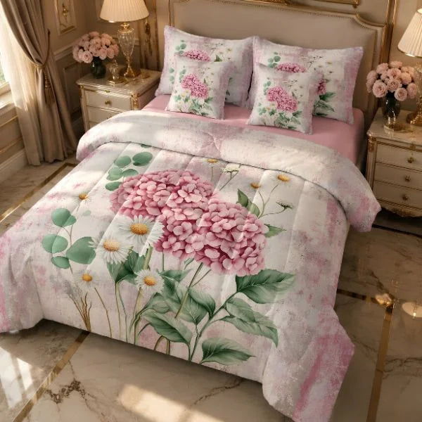 COMBO EDREDON PREMIUM 7 PIEZAS - FLORES