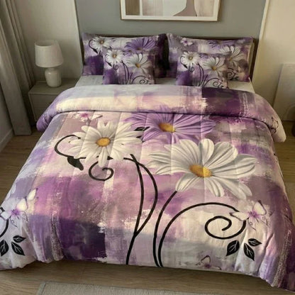 COMBO EDREDON PREMIUM 7 PIEZAS - FLORES