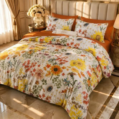 COMBO EDREDON PREMIUM 7 PIEZAS - FLORES