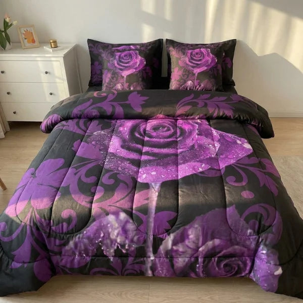 COMBO EDREDON PREMIUM 7 PIEZAS - FLORES