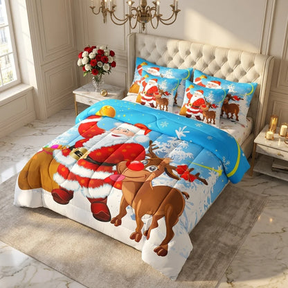 COMBO EDREDON PREMIUM 7 PIEZAS - NAVIDAD