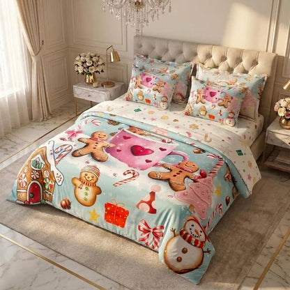 COMBO EDREDON PREMIUM 7 PIEZAS - NAVIDAD