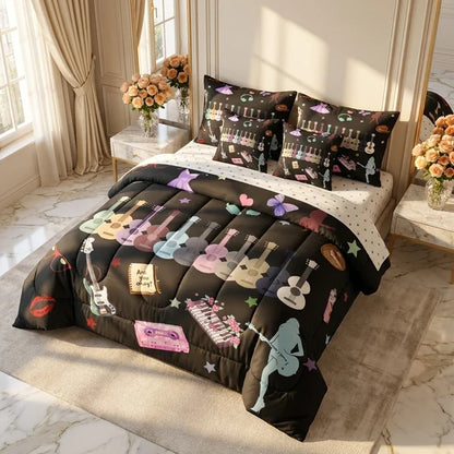 COMBO EDREDON PREMIUM 7 PIEZAS - MUSICA