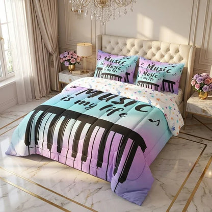 COMBO EDREDON PREMIUM 7 PIEZAS - MUSICA