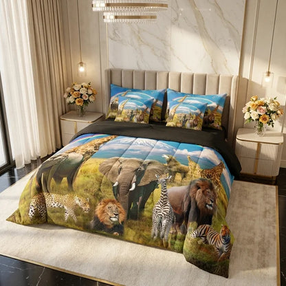COMBO EDREDON PREMIUM 7 PIEZAS - ANIMAL