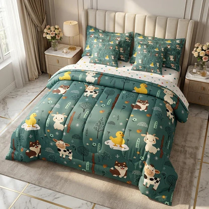 COMBO EDREDON PREMIUM 7 PIEZAS - ANIMAL