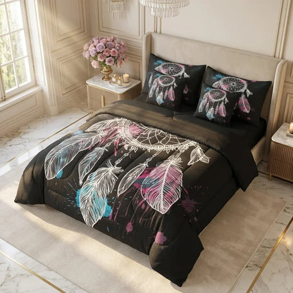 COMBO EDREDON PREMIUM 7 PIEZAS - NEGRO ESPECIAL