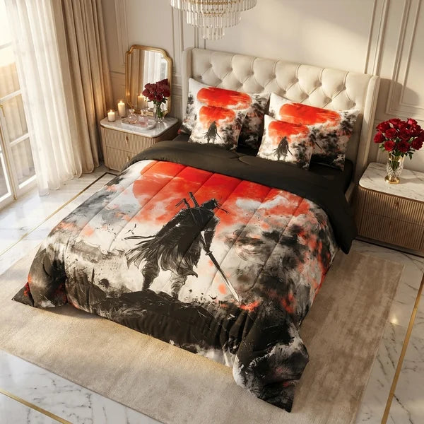 COMBO EDREDON PREMIUM 7 PIEZAS - NEGRO ESPECIAL