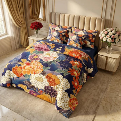 COMBO EDREDON PREMIUM 7 PIEZAS - FLORES 2