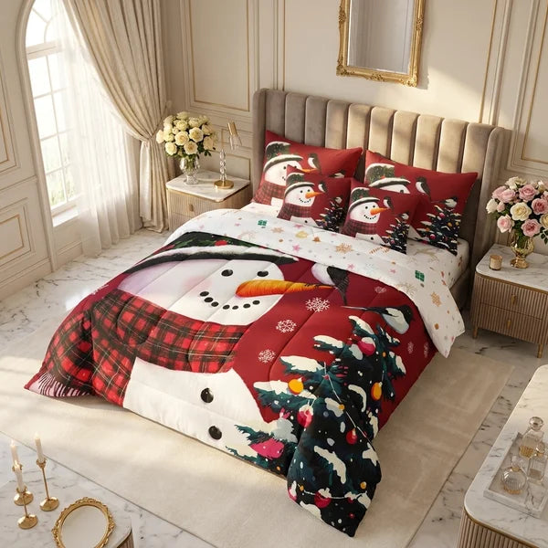 COMBO EDREDON PREMIUM 7 PIEZAS - NAVIDAD