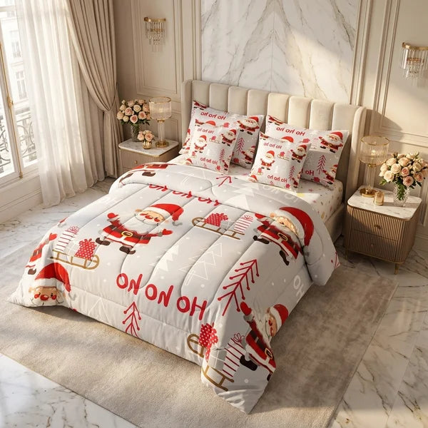 COMBO EDREDON PREMIUM 7 PIEZAS - NAVIDAD