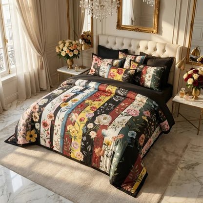 COMBO EDREDON PREMIUM 7 PIEZAS - FLORES 2