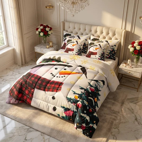 COMBO EDREDON PREMIUM 7 PIEZAS - NAVIDAD